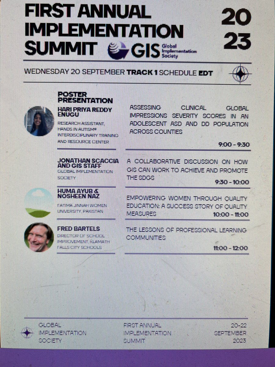 HANDSinAutism's tweet photo. Fantastic Day 1 by #HANDSinAutism team members, Archana Darsanapu & Hari Priya Reddy Enugu, as part of the @GlobalImplement Implementation Summit.
#HANDSGlobal #HANDSCoordinatedCare #ImplementationScience #ImpSci #HANDSModel #HANDSaroundTown
@IUMedSchool @IUImpact https://t.co/XC6edrKpJN