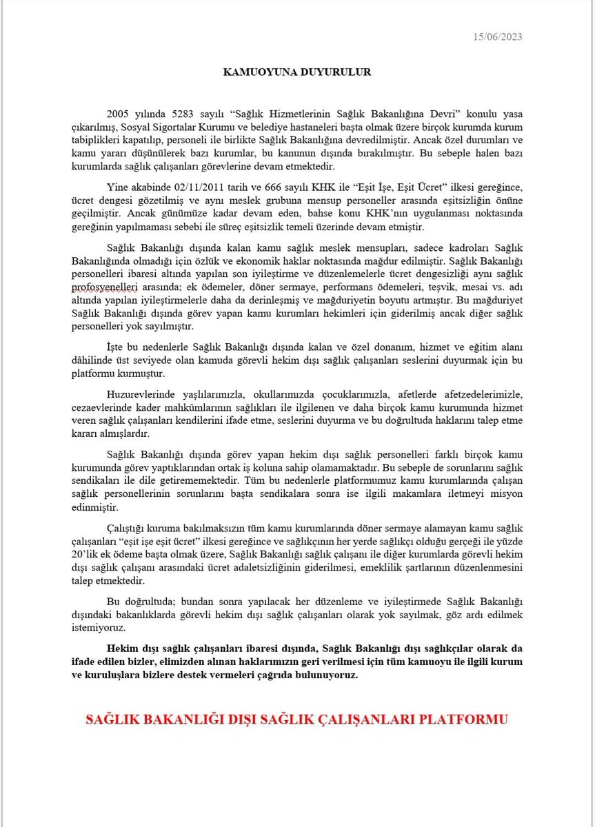 Ekim Ayında Açılacak olan <a href="/TBMMGenelKurulu/">TBMM Genel Kurulu</a> na gelecek gündem maddelerinden birisi
kanun teklifinden son anda çıkarılan 
kamuda döner ve ek ödeme alamayan diger sağlık çalışanlarının olabilmesi  ve 
revize edilerek kanuna eklenmesi için etkinliklerimiz olacaktır.
@sbdcsplatform