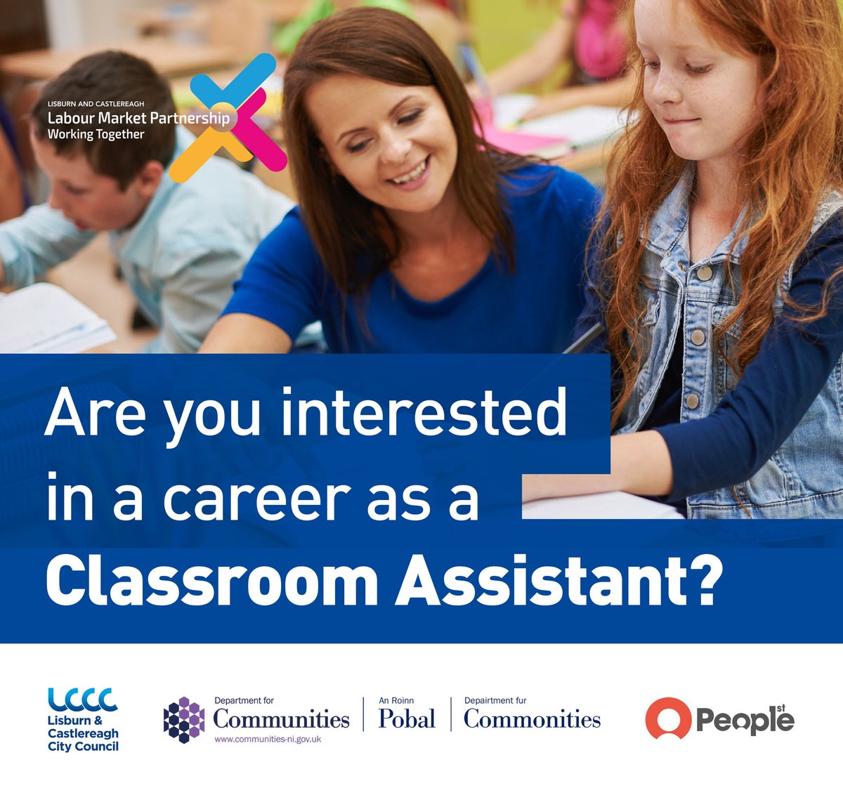 people1stni's tweet image. Applications close tomorrow 5pm for our latest Classroom Assistant Academy with @lisburnccc Find out more 👉🏼 people-1st.co.uk/new-classroom-… 
#lisburn #lisburncastlereagh #classroomassistant #freecourse #fullyfunded #Careers #newjob