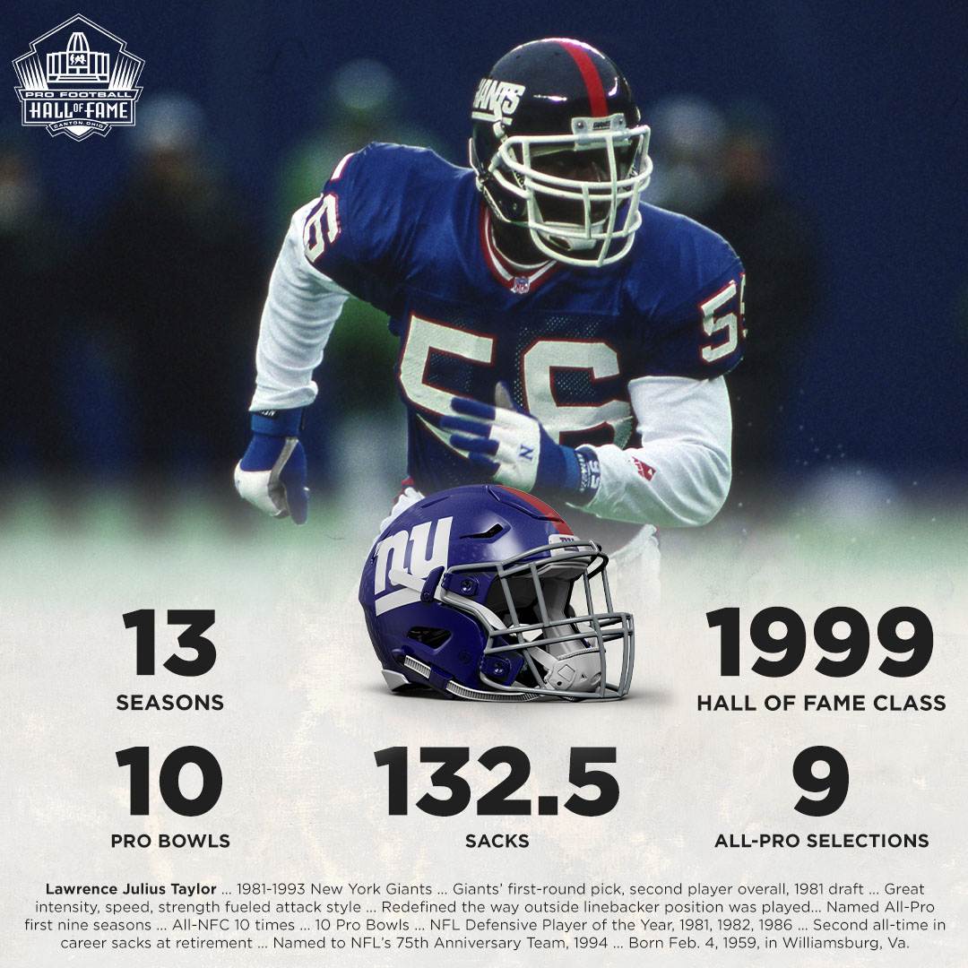 As @LT_56 week in our #GoldJacketSpotlight comes to an end, we take one final look at his Hall of Fame resume.🤗 #NFLDraft? #NFLCombine #WPMOY #Football247 #ForTheShoe  
Original: ProFootballHOF