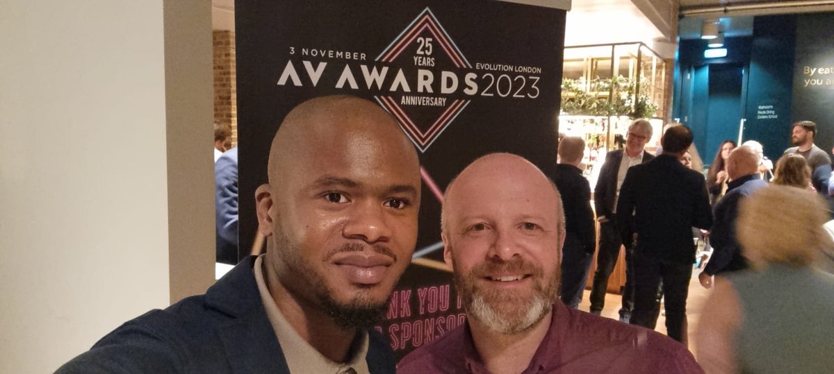 Our Projects Manager Ben Manning and our Installation Manager Mario Co at last night’s pre-launch party for the AV Awards. Crossover has been shortlisted as a finalist for our project at London’s Twist Museum. #AVAWards #TwistMuseum #AVTweeps #CrossoverAV #MondoDRAwards2023
