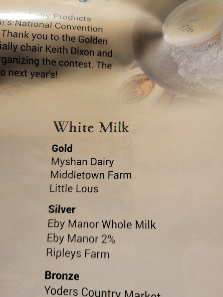 ScottHCF's tweet image. Our milk placed in the gold category this year at the Guernsey Convention. Can’t wait to finally start bottling this product and share our story.