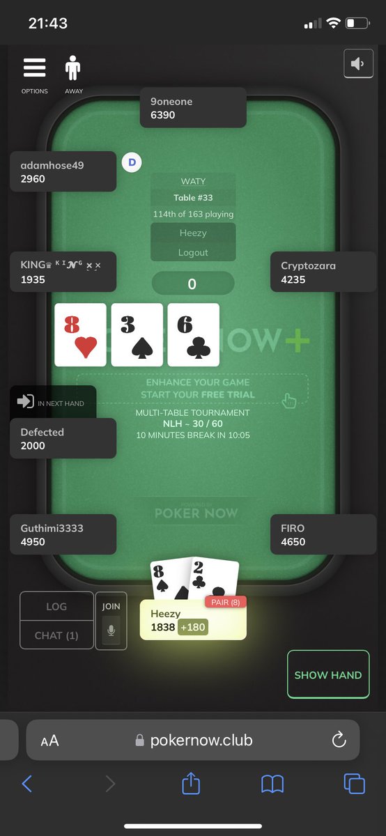 Floheezy's tweet photo. I had a good time during @xCards_ free roll in collaboration with @WatyDao 👣

I even won a hand with the same #DHPF NFT I hold 🔥💪 you know what does it mean ?! 👀🤑 #RoyalProgram

♠️♥️#JoinTheClub♣️♦️ https://t.co/ybfYn8p08I