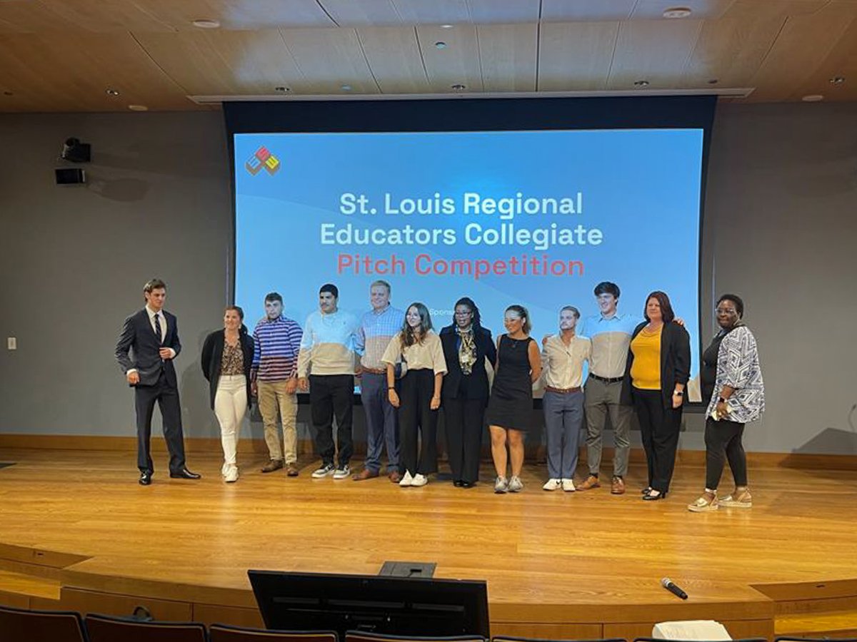 SLUent's tweet photo. HUGE congratulations to Lexxy Ahn and Stuart Ray for securing 2nd place in the St. Louis Regional Educators Collegiate Pitch competition! ๐๐ We couldn't be more proud of their hard work and dedication. #STLStartupWeek #STLMade https://t.co/Sb8cYBpQqn