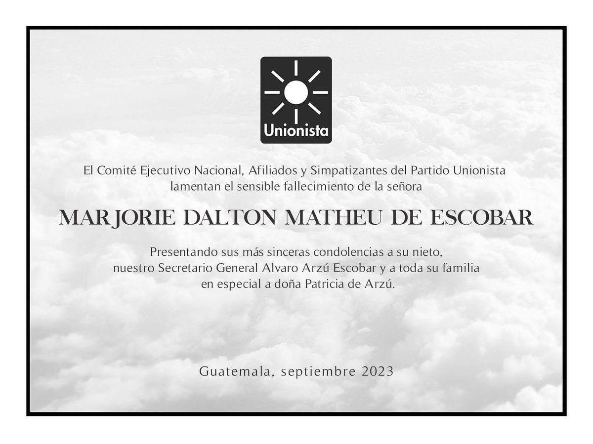 Descanse en paz doña 
Marjorie Dalton de Escobar