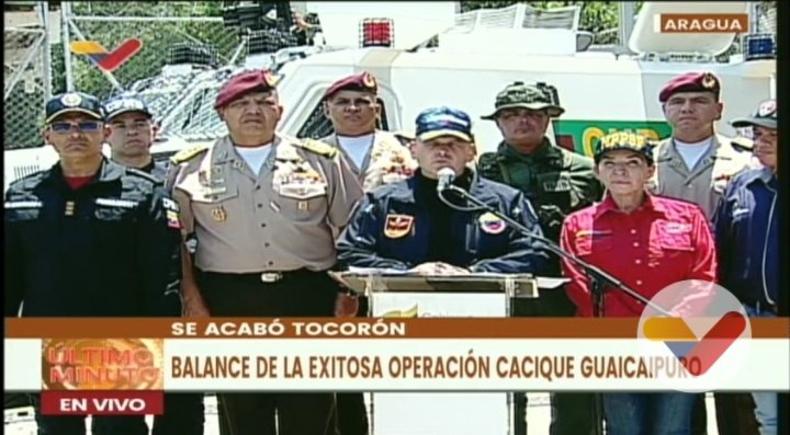 #Ahora || Vicepresidente Sectorial para la Seguridad Ciudadana y la Paz, <a href="/CeballosIchaso1/">@FuerzaDinamica Remigio Ceballos Ichaso</a> ofrece una rueda de prensa sobre un balance de la Operación Cacique Guaicaipuro, desde el Centro Penitenciario "Tocorón", ubicado en el estado Aragua.

#GuaicaipuroConManoDura