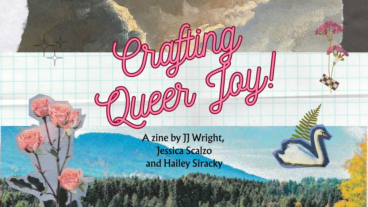 After the #MillionMarchCanada yesterday, it seems like a good day to release the Crafting Queer Joy zine I created with folks at @CSGDMacEwan. Meant to inspire hope and joy, it features collages, poems, + stickie notes about the many facets of #QueerJoy: tinyurl.com/mpmm9kbz🌈