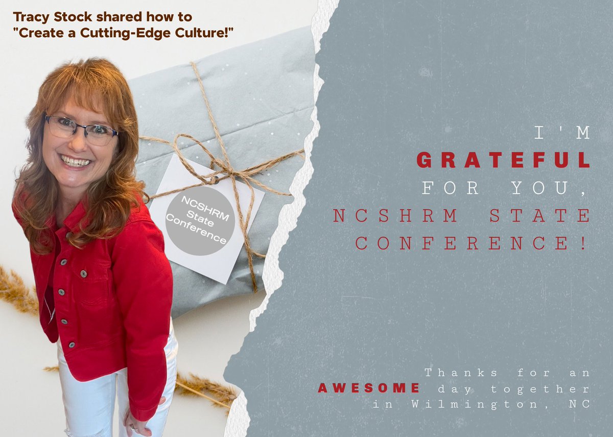 Thank you, #NCSHRM, for an amazing day together! This state knows how to plan an incredible conference! From the networking event, to the 600+ attendees, quality speakers, 100+ vendors, onsite book store, food and beverage stations...WOW! 
#culture
#holycow
#tracystock
#SHRM24