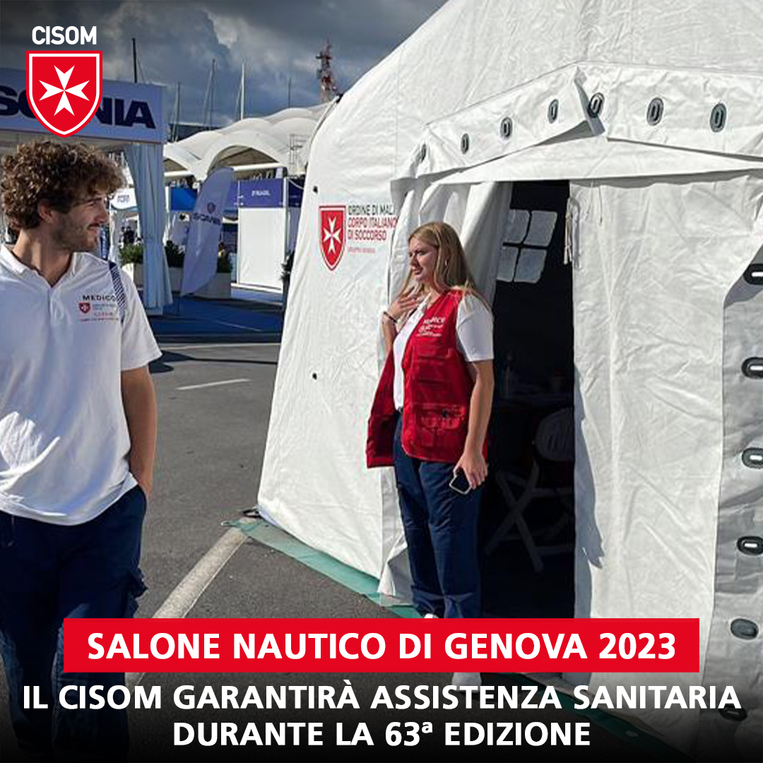 CIS0M's tweet image. Al via alla 63ª edizione del #SaloneNautico di #Genova e anche quest’anno il #CISOM sarà presente per garantire #assistenzasanitaria. I #volontari forniranno un significativo supporto medico e di #soccorso, operando in diverse posizioni strategiche della fiera.