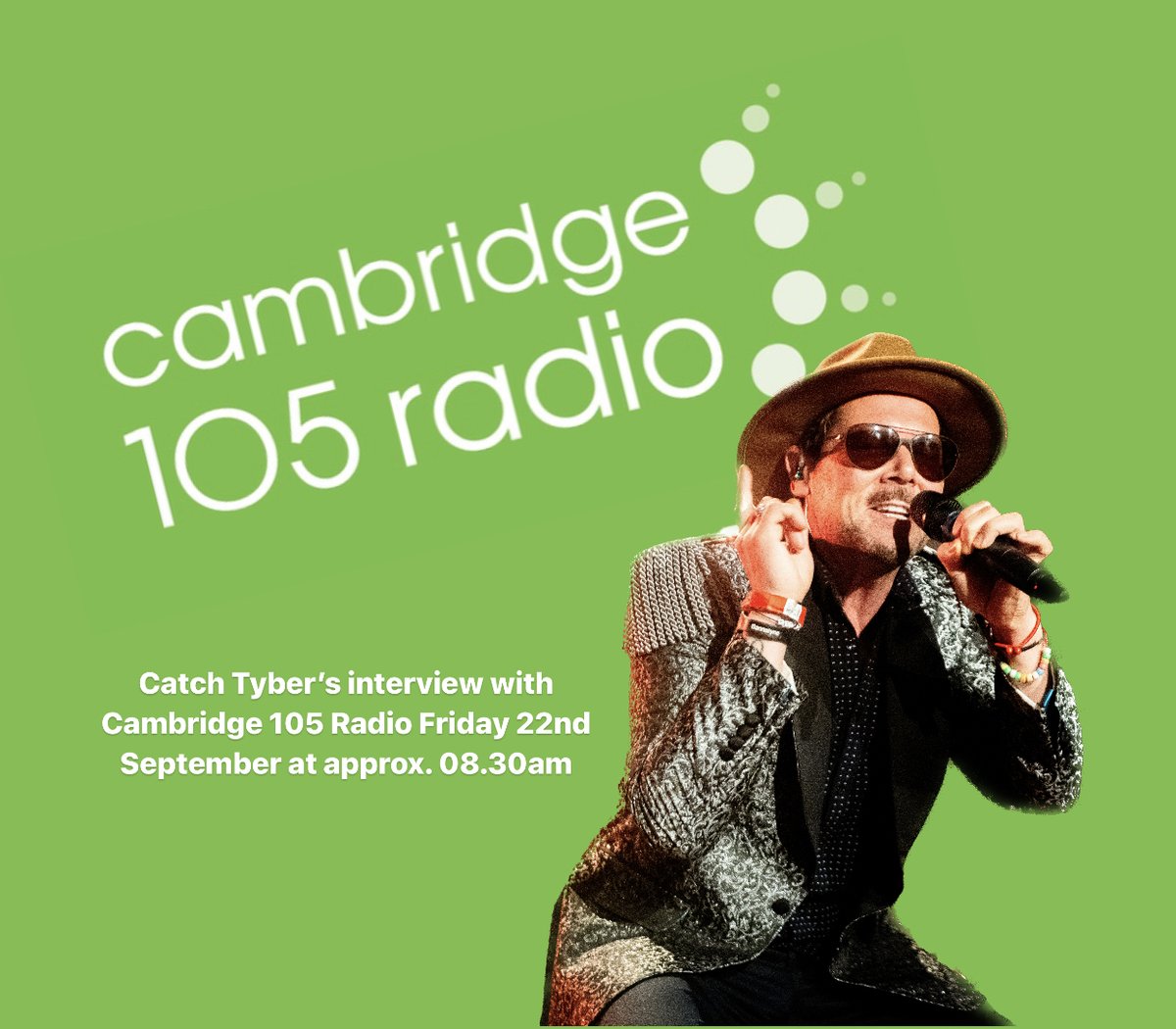 Ahead of our show in Cambridge on Saturday, you can catch Tyber talking to @cambridge105 tomorrow morning (22nd Sep) approx. 08.30am! 🎙️ Listen live here: loom.ly/gds6kl8 Book last few Cambridge show tickets: loom.ly/YhZC9O8