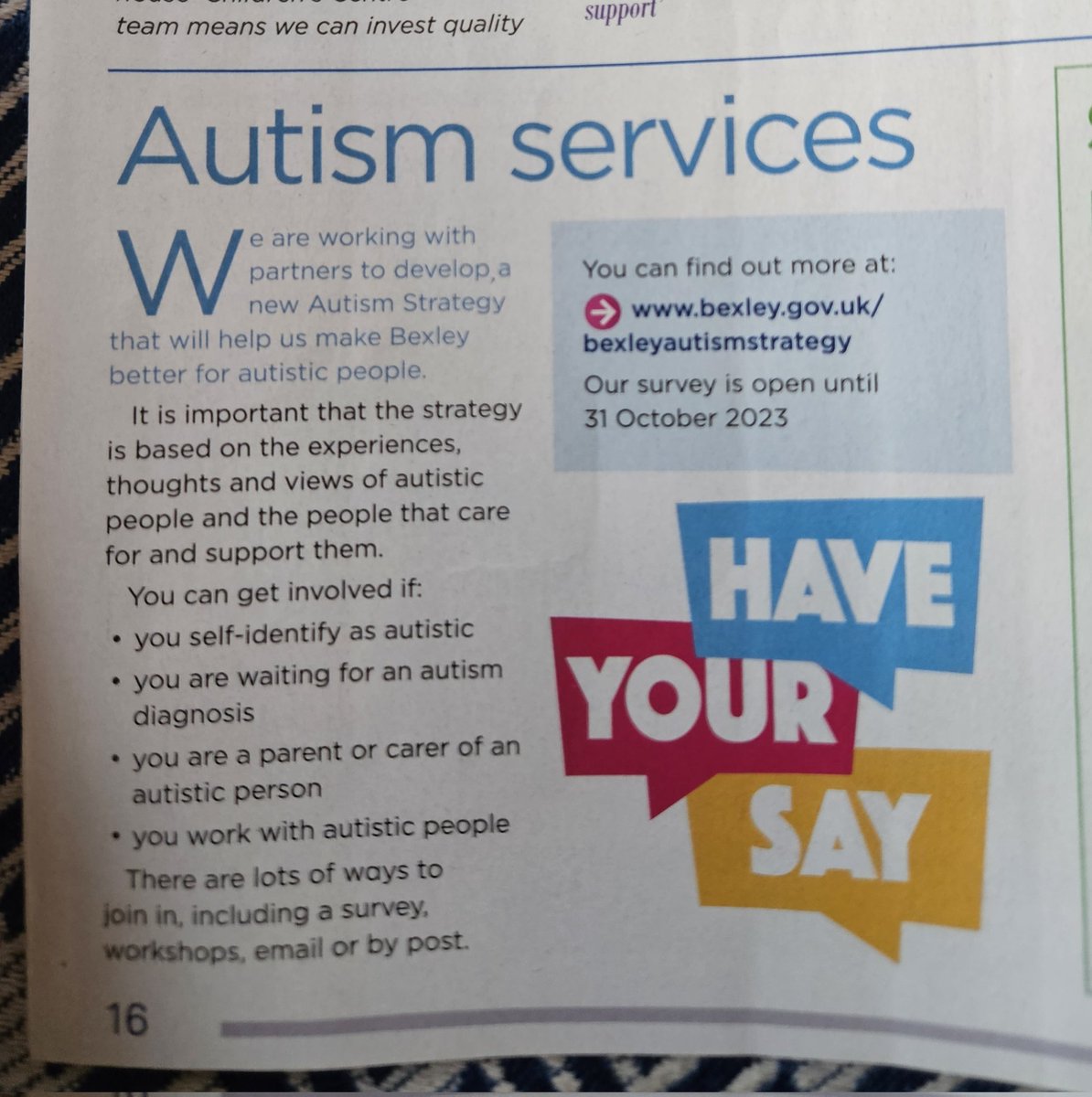 MrsLogicViz's tweet image. A timely reminder to complete Bexley&apos;s Autism Strategy. The deadline is 31st October. Thank you. #Autism #bexleyautismpartnershipboard #bexleyautismstrategy #bexleymencap