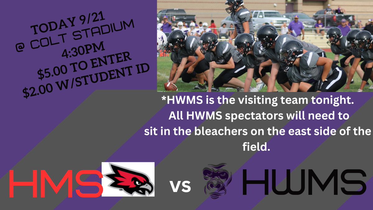Information for tonight football game at the District Stadium.