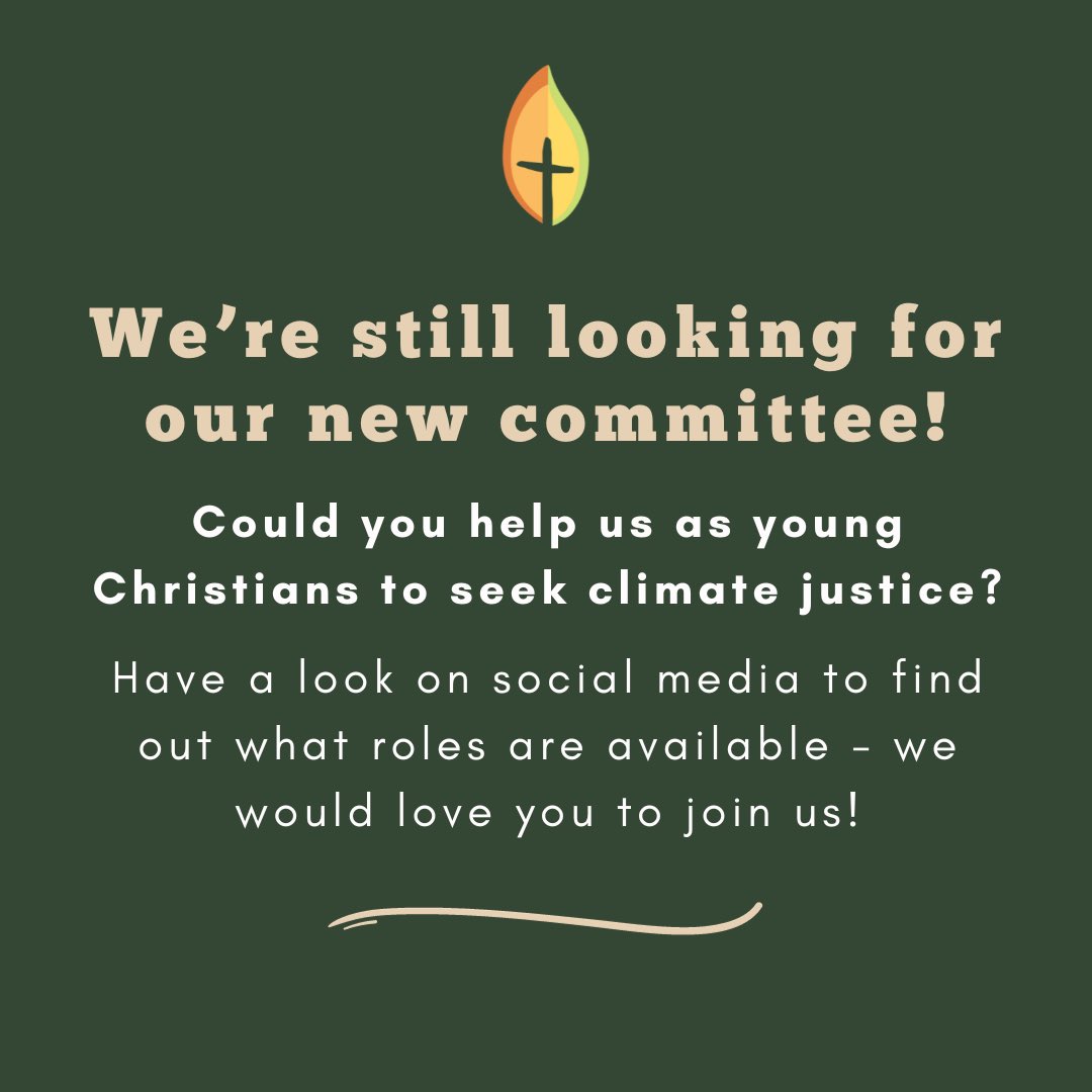 We’re still recruiting for next year’s YCCN committee, for the following roles: - Committee Lead - External Comms Lead - Campaigns Lead - Secretary - Treasurer And also some smaller roles! Share with friends & church & email hello@yccn.uk for more info. 🫶