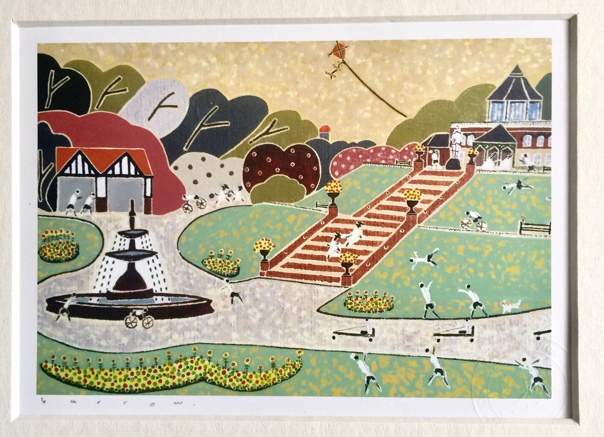 Davidbarrowart's tweet photo. Mesnes park Wigan ... new prints available @WiganTours @WiganMuseum @Visit_Wigan @TheWiganHub @WiganWoman68 @Amb_AngersWigan @Friends_of_HWP @OutsiderArtNews @OutsiderArtFair @folkartsociety @folkartsbob @FolkArtworks @MerryHell_band #wigan #davidbarrow https://t.co/e8c12iYKN9