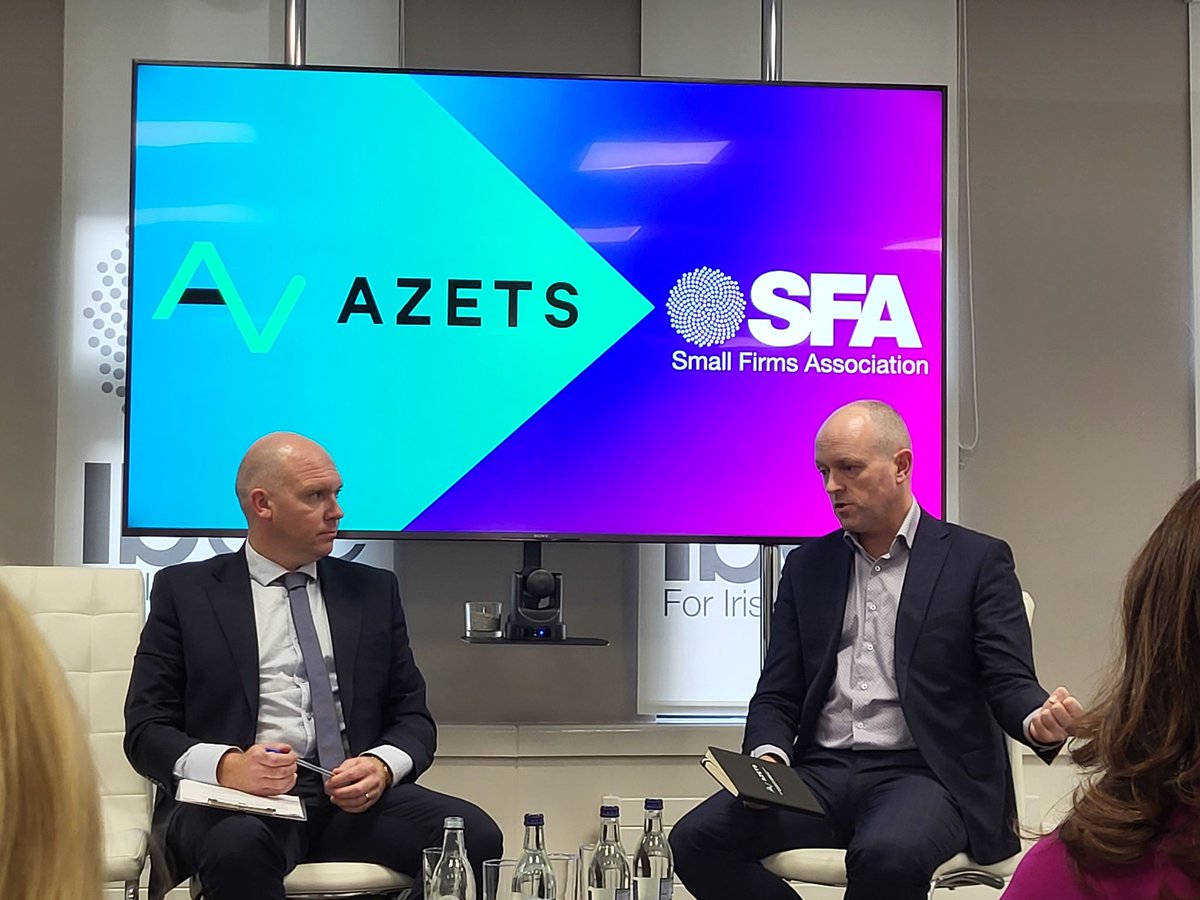 Good to hear Neil Hughes from <a href="/azetsireland/">Azets Ireland</a> talking about outsoucing as a smart option for SMEs to combat talent issues <a href="/SFA_Irl/">Small Firms Association</a>
