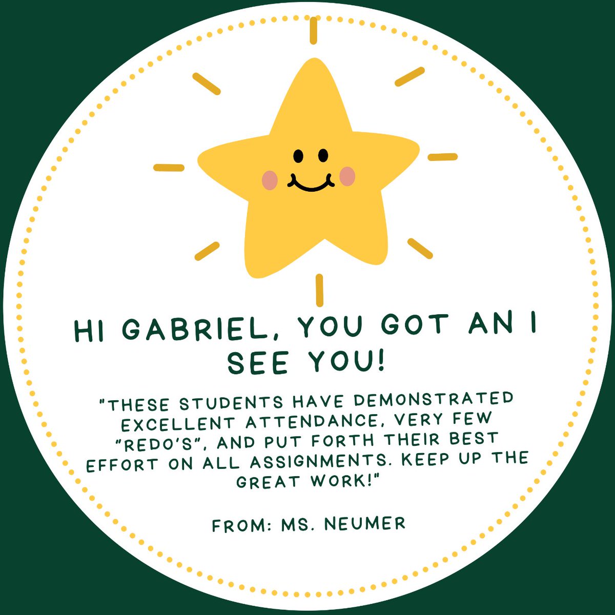 Positive reinforcement goes a long way! 🌟✨

At Forest Trail Academy, we believe in recognizing and celebrating our outstanding students through our 'I See You' feedback system.

See some of the feedback from our teachers below.

#ForestTrailAcademy #PositiveReinforcement