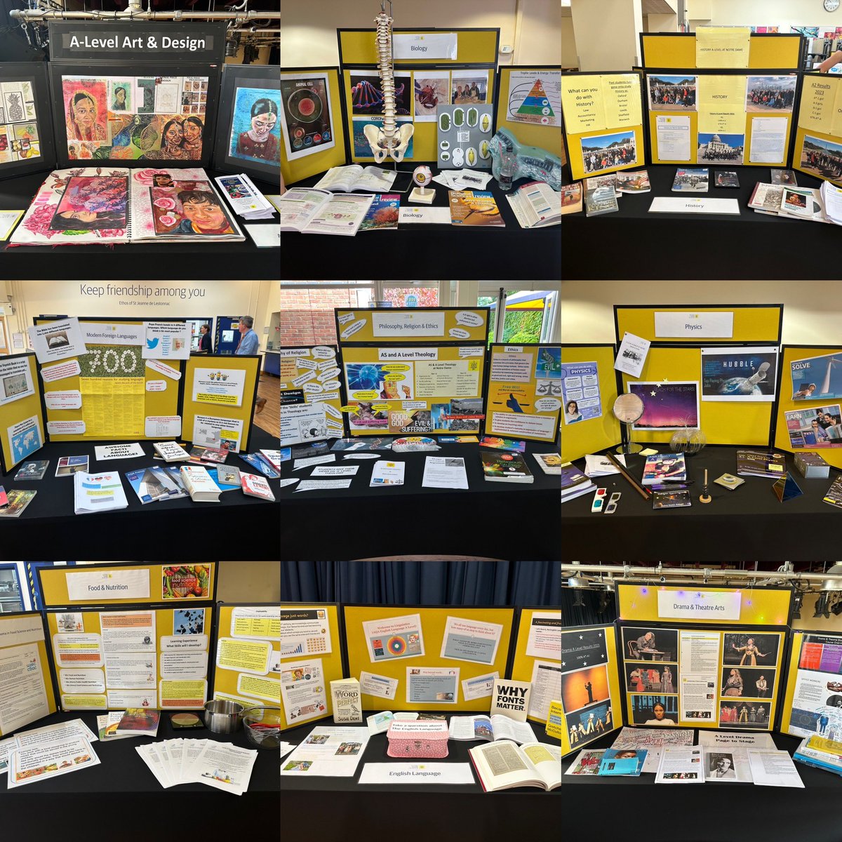 NotreDameCobham's tweet image. It was a full house at our #sixthform  @NotreDame_ND6 #openafternoon today! With so many subjects on offer, the students have lots to think about for the next step in their academic journey! #decisionsdecisions #makeaninformeddecision #asktheexperts at #ND6 😊👍