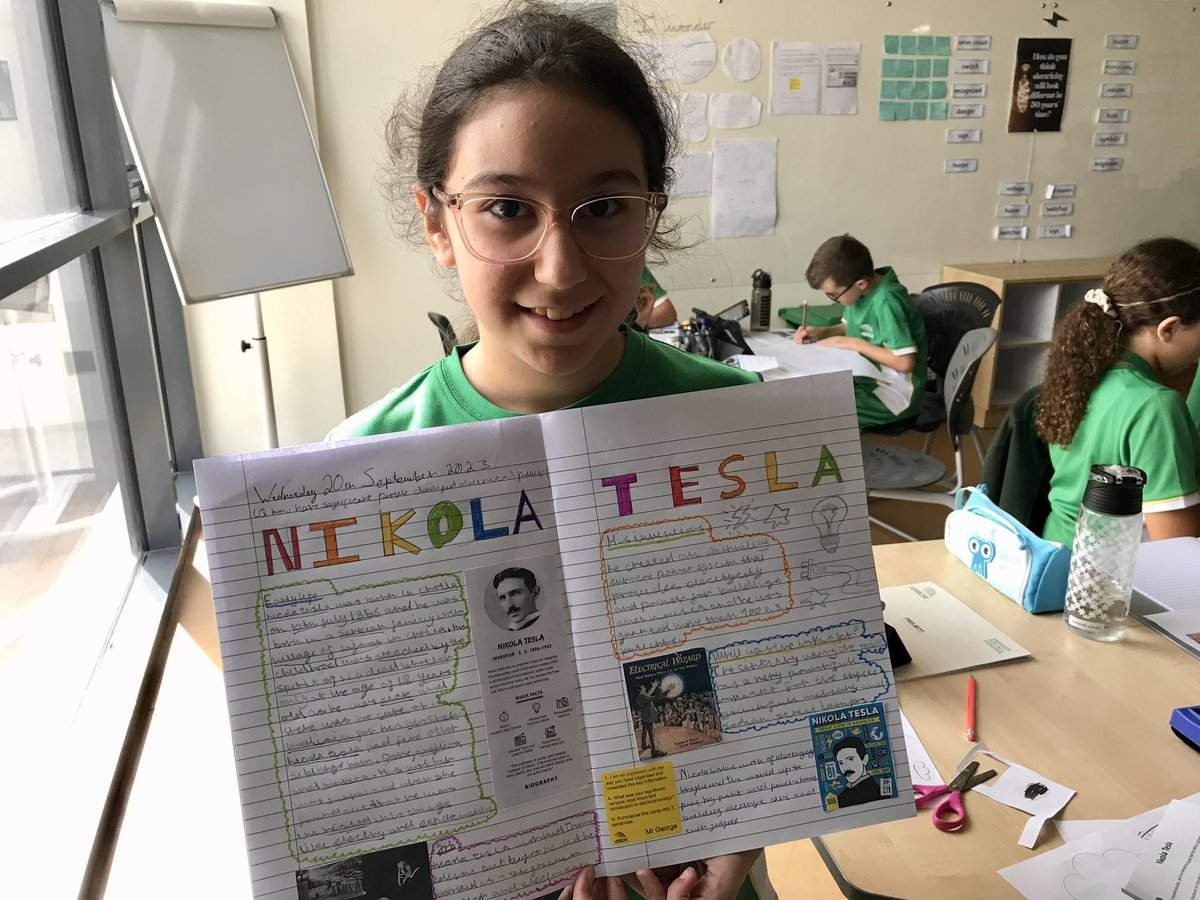 GeorgeStokesHoP's tweet photo. Wednesday afternoons, teaching these @ArborYear6 students, are fast becoming my favourite part of the week! 

This week our inquiry focused on  significant people in the development of electrical energy. 

⚡️🔋💡🔌

I’m also loving our new feedback printers…@MarkingMadeEasy. https://t.co/B1EeqzcETp