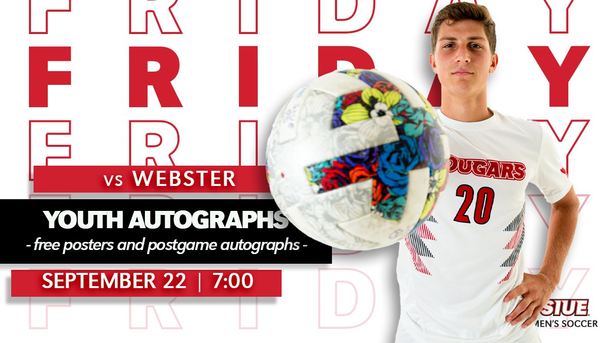 Cougars back at Korte to kick off the weekend! Join us! Free team posters for all and postgame autographs for youth.

#thisisSIUE