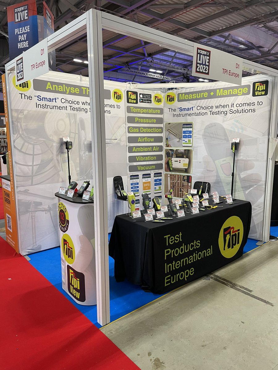 All set up & ready for a busy 3 days @Screwfix Live. Come along & see us on Stand D1 for your test instrumentation.