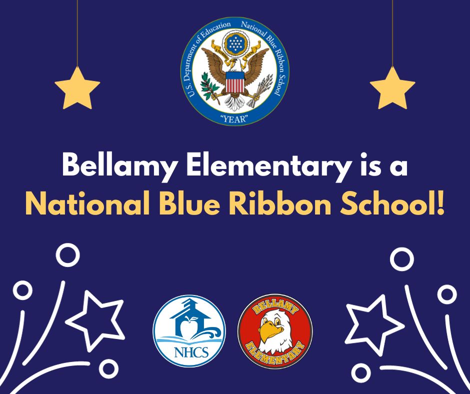 NewHanoverCoSch's tweet photo. Amazing news! Bellamy Elementary School was named a National Blue Ribbon School! We are incredibly proud of the staff and Principal Burt Kilpatrick for this recognition and we are excited to share more soon about what makes this school representative of NHCS Excellence. #nbrs2023 https://t.co/SzV4M5gnMA
