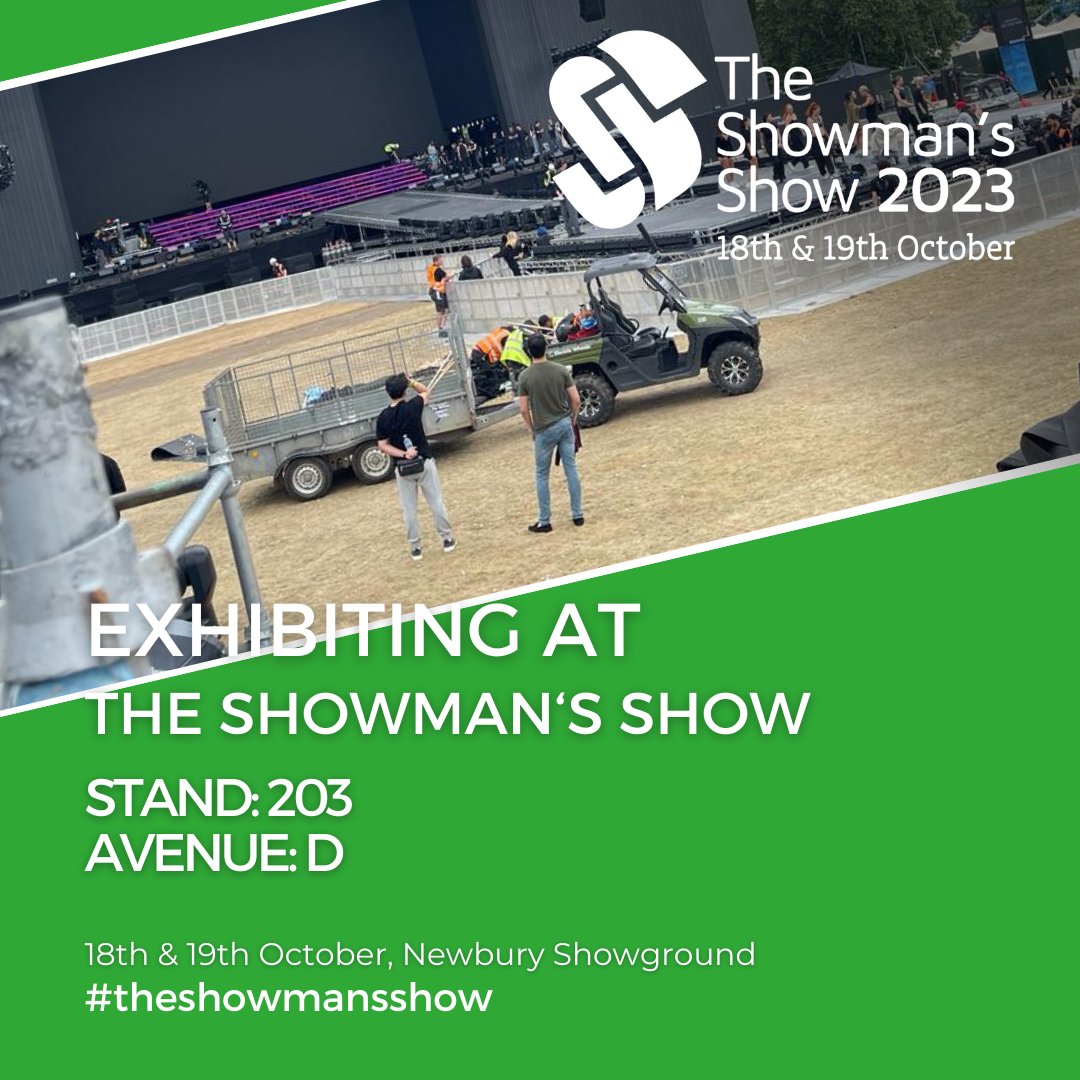 We are back at @theshowmansshow on Weds 18th & Thurs 19th October at Newbury Showground, Berkshire. 🎪Come see us on STAND 203, AVENUE D to discuss hire needs for 2024!

#showmansshow #outdoorevents #vehiclehire #eventhire #utilityvehicles #electricutv