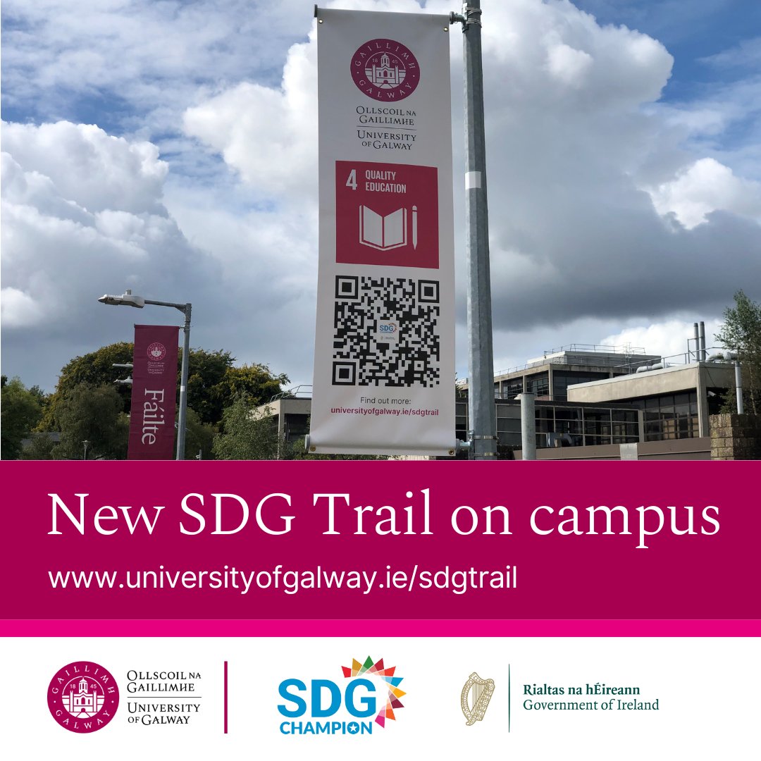 Our new 'SDG Trail' lets you learn about sustainability projects across our university campus - with 17 information points stretching from our @irishcentrehr in the south to @CURAMdevices in the north. Explore the trail today at: universityofgalway.ie/sdgtrail #SDGsIRL @ImpactUN