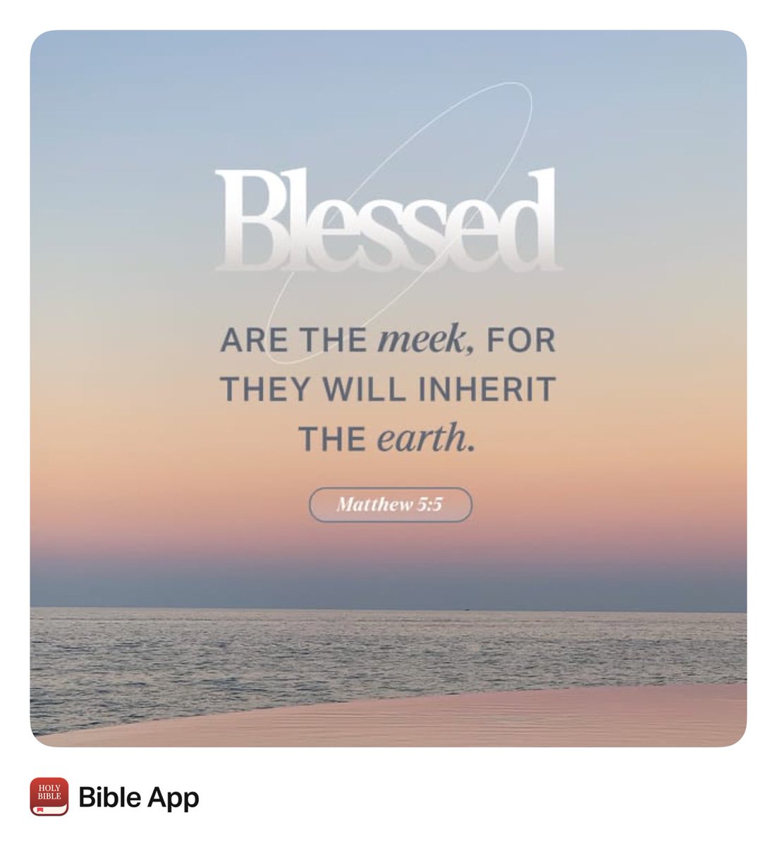 bhcofc61's tweet image. “Blessed are the meek, for they will inherit the earth.”
Matthew 5:5 NIV