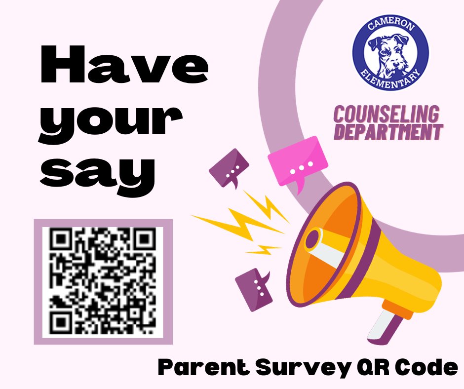 HAVE YOUR SAY! 📢
Please fill out our Parent Needs Survey by scanning the QR code or using the link below! This provides the counselor information on the topics you want covered during guidance class. 
We look forward to your responses!
Due October 18th.
saisd.co1.qualtrics.com/jfe/form/SV_6V…