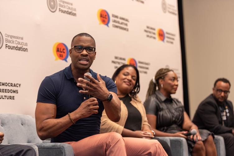 TJC_DC's tweet image. Hip Hop Caucus Session with Panelist M1 - Musical artist, Joel Caston-DC City Councilman| Returning Citizen, Roger Mitchell-M.D., Hip Hop Board Chair. #transformativejusticecoalition  #congressionalblackcaucus #hiphopcaucus #votersuppression #VotingRights #blackvotesmatter