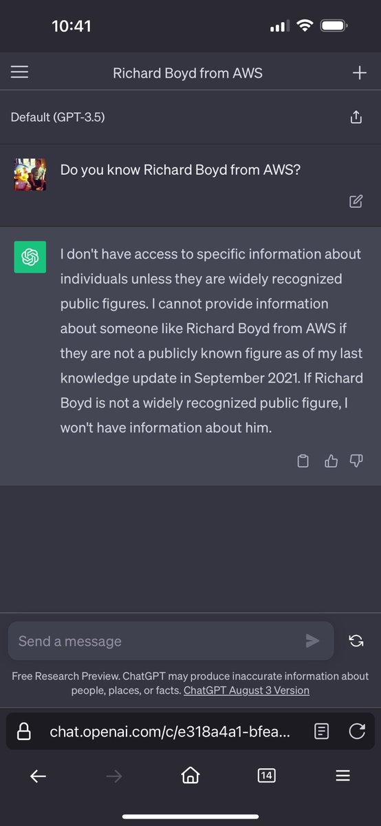 Will ChatGPT finally learn who <a href="/rchrdbyd/">Richard Boyd</a> is? Find out with @annaspies and me when he builds a ChatGPT plugin live on Code Corner today at 11 AM PT!

twitch.tv/awsonair