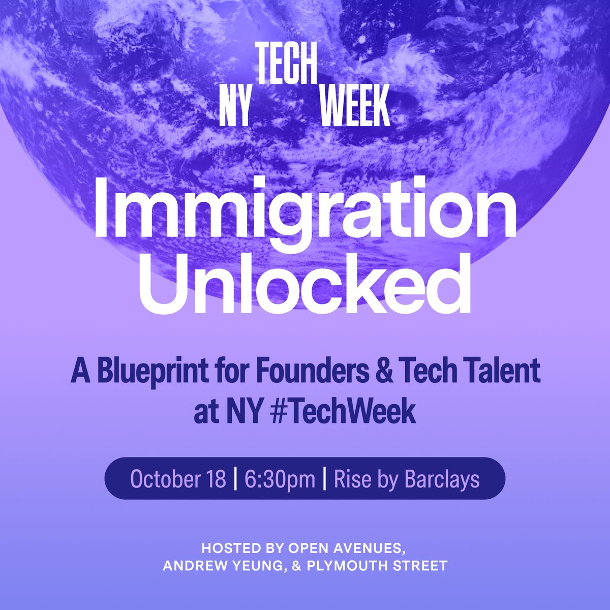 Navigating the U.S. immigration system feels like deciphering a complex code. Join us on 10/18 for a #NYTechWeek discussion w <a href="/andruyeung/">Andrew Yeung</a> <a href="/lisawehden/">Lisa Wehden</a> <a href="/minney_cat/">Minn</a> on unlocking the U.S. tech world as an immigrant. lu.ma/bkeuy601 
 #OpenAvenues #h1b #o1visa #capexempth1b