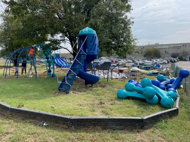 Excitement is growing <a href="/BinetSchool/">The Binet School</a>. Miracle has started installing our new playground!!! Thank you @southeastchrist and <a href="/JCPSSuper/">Dr. Brian Yearwood</a> for funding this project. We can't wait to see our students enjoying their new playground while regulating and building their skills!!!
