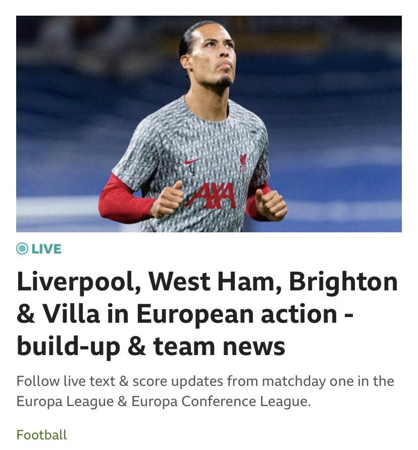 walkingmanabz's tweet photo. @BBCSport are there no non-English teams in European action tonight? https://t.co/QcLaPRnM5J