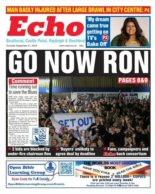 chriswrightzz's tweet photo. Southend United F.C are on the brink of extinction. 

Football isn’t just about Lionel Messi comps &amp; the Champions League, it runs much deeper. 

A club with a 117 year history could disappear. No where near enough mainstream media publicity on this. Please share, save Southend! https://t.co/fTJtBhiG59