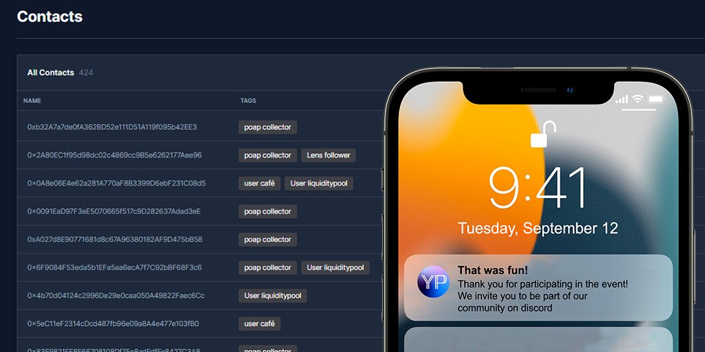 With ChainJet, easily send messages to your users, like POAP (<a href="/poapxyz/">POAP - Bookmarks for your life</a>)  holders, <a href="/LensProtocol/">Lens</a> followers or post collectors 😉

Stay connected, expand your audience! 🚀