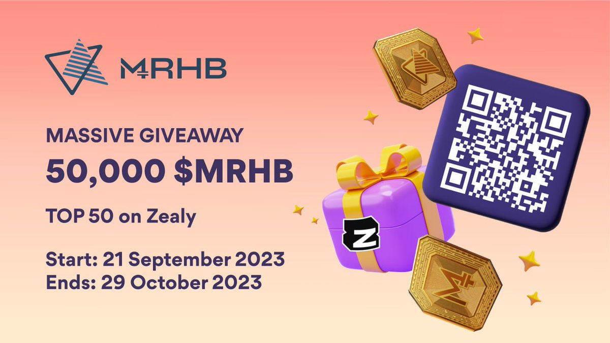 🎉 Exciting news for #crypto fans! 

🚀 Join the $MRHB Massive Giveaway on Zealy and win a share of 50,000 $MRHB tokens! 

🎁 Don't miss out on this amazing opportunity to level up your #DeFi game! 

⏰ Join now at zealy.io/c/marhabadefi/…  

#Zealy #Giveaway #Rewards #Web3