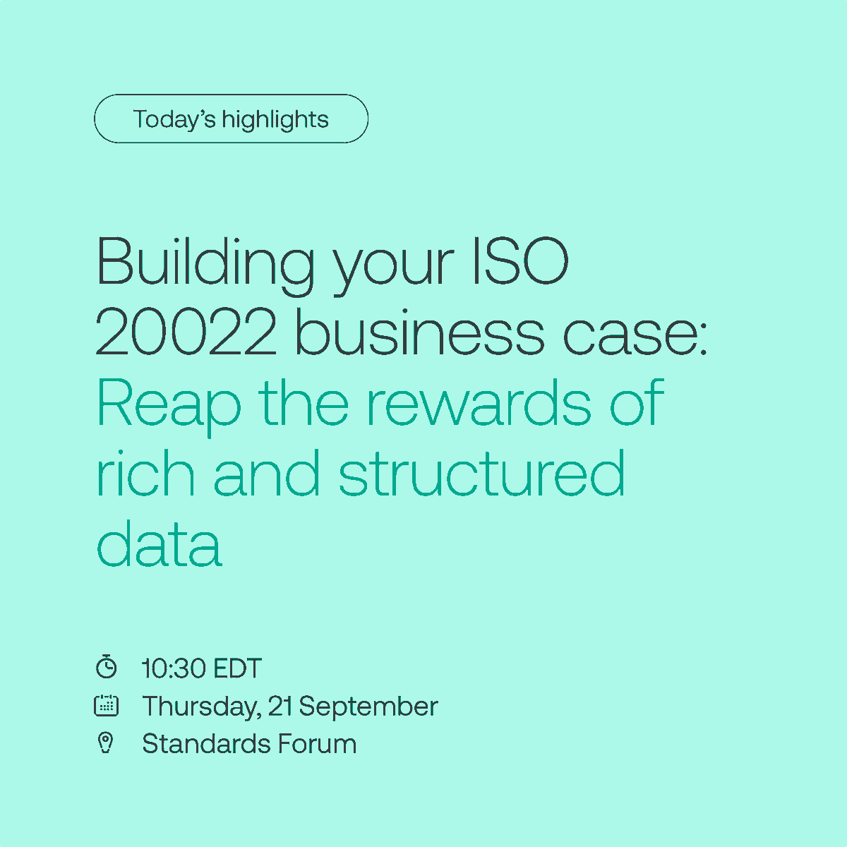 swiftcommunity's tweet photo. It’s the fourth and final day of Sibos today and we’re ending with a bang!
Learn how to reap the rewards of #ISO20022’s rich and structured data, how we’re collaborating to digitise global trade, and who the winners of this year’s #SwiftHackathon are.
Also, be sure to check out the closing plenary featuring our Chair of the Board, Graeme Munro, Deputy Chair, Samantha Emery, Chief Technology Officer, @CheriFMcGuire, and Chief Customer Experience Officer, Pat Antonacci.
And don’t miss the inspiring keynotes from climate scientist Katharine Hayhoe and world-renowned theoretical physicist Dr. Michio Kaku before a special closing message from #Swift CEO Javier Perez-Tasso.
Check out what’s on offer on the last day here: https://t.co/H4p0giswHY
#swiftatsibos #sibos #sibos2023