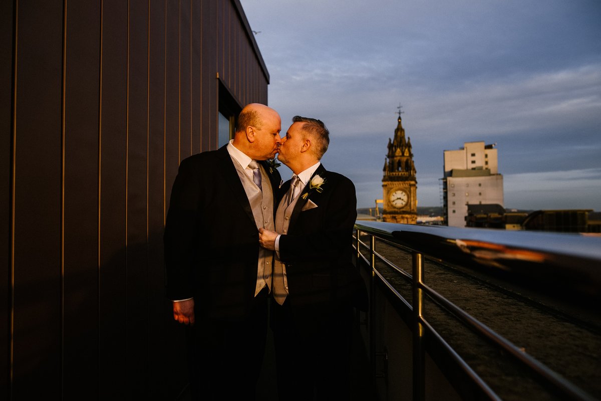 #throwbackThursday to when these two gents got married at the @MerchantBelfast 😍 //

#Merchanthotelwedding #TheMerchantBelfast #Belfastweddingphotography #Honeyandthemoonphotography