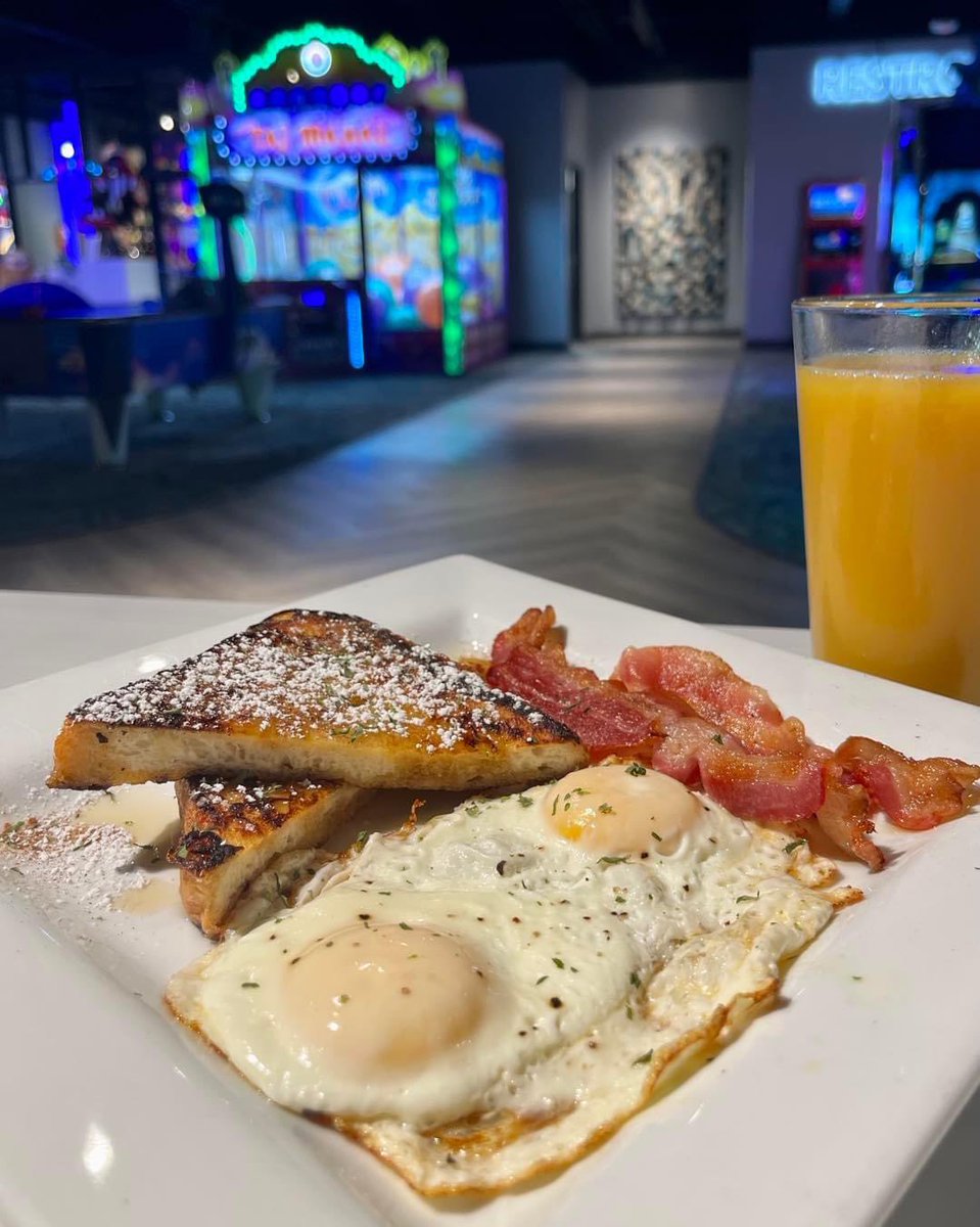 Today’s Special: Breakfast Plate

French toast with powdered sugar and maple syrup, two slices bacon, and two eggs cooked to order with choice of soft drink for $9.99.