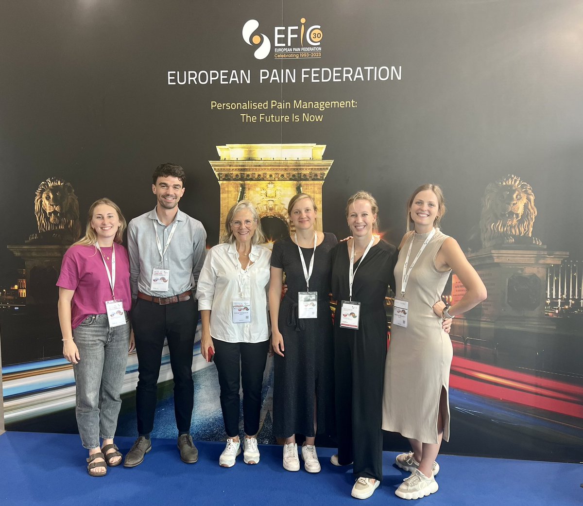Having a great time at #EFIC2023, learning about the latest pain research in the beautiful city of Budapest! 🤓☀️@EFIC_org @REVALResearch @Fac_Revalidatie @uhasselt