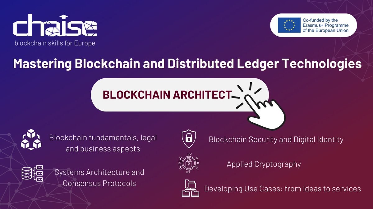 INDUSTRIA (@industria_tech) on Twitter photo Did you decide for a career in #blockchain?
Next step is to select your specialization pathway and <a href="/CHAISE_EU/">Blockchain Skills for Europe</a> #onlinecourse proposes 3 specializations!
Discover key modules to become a Blockchain architect 👇
Enroll here for free👉: chaise-blockchainskills.eu/online-course-…
#industria Did you decide for a career in #blockchain?
Next step is to select your specialization pathway and <a href="/CHAISE_EU/">Blockchain Skills for Europe</a> #onlinecourse proposes 3 specializations!
Discover key modules to become a Blockchain architect 👇
Enroll here for free👉: chaise-blockchainskills.eu/online-course-…
#industria