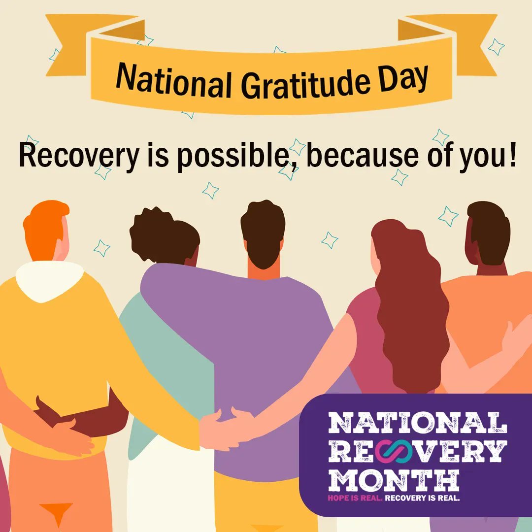 On #NationalGratitudeDay, we applaud 👏 the workers, families, caregivers, and friends providing #RecoverySupport. You help make #recovery possible. 

If you need your own support, visit buff.ly/3qKEZzY

#180degreeimpact