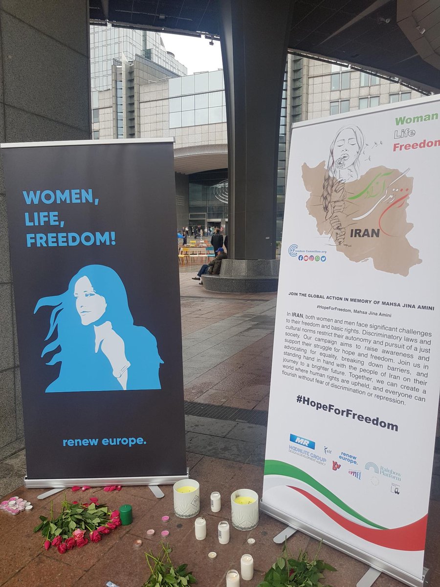 LYMEC's tweet photo. Our Secretary General, @BalintGyevai, visited the stand on behalf of @LYMEC to express his support for the #HopeForFreedom campaign in memory of Masha Jina Amini. 🕯️

@LYMEC stands in solidarity with all those fighting against oppression in #Iran and beyond. https://t.co/gqFaD59Dyy