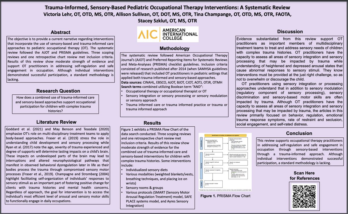 Are you working in the field of #trauma and are supporting individuals with #SensoryProcessing differences? Check out this research posters at #SIE2023 on this topic.