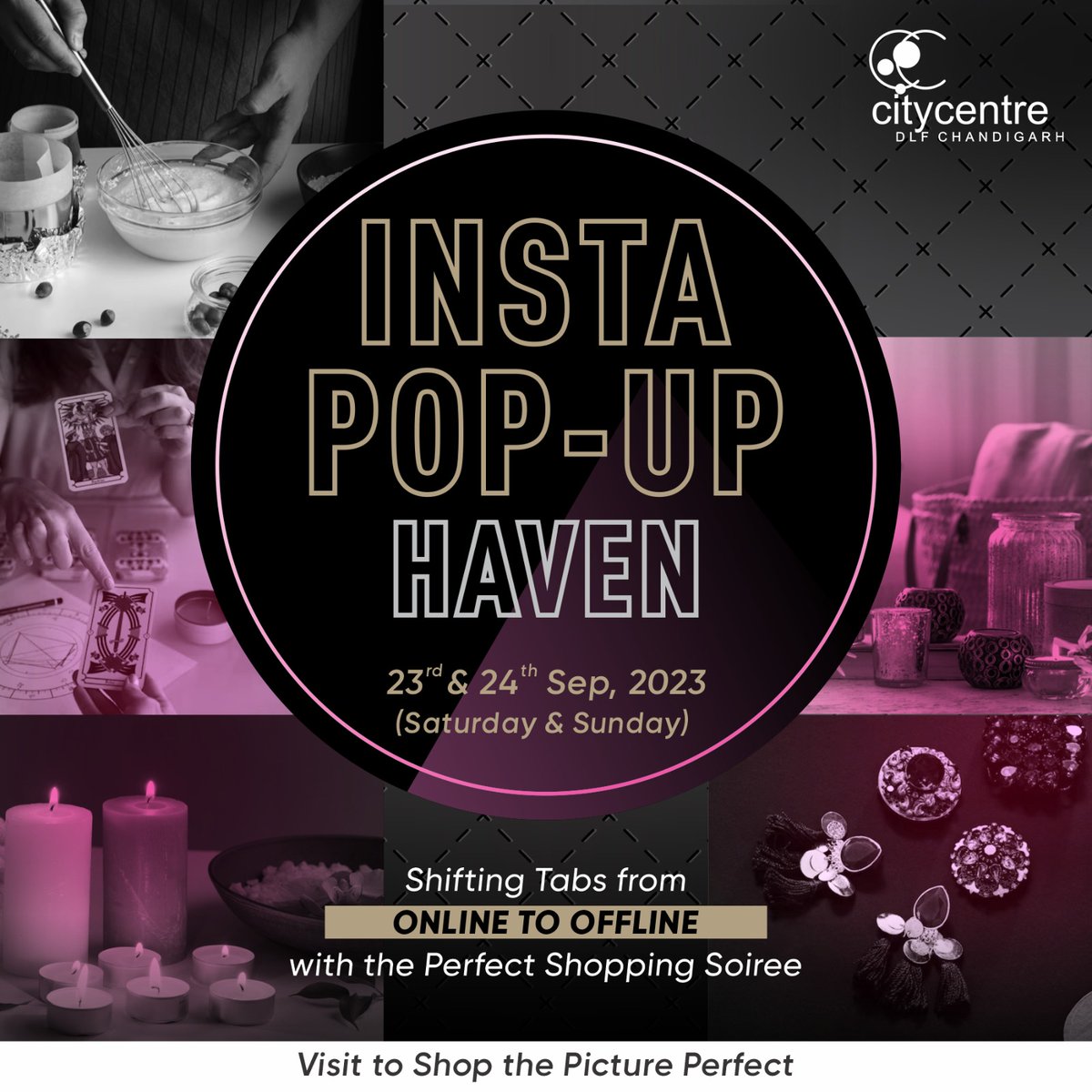 Love❤️Shop🛍️Share➤ Explore your #FavoriteFeed & Indulge over the Trendy & Exclusive #InstagramShops in #OFFLINEMODE with #INSTAPOPUPHAVEN at #DLFCityCentreMall on Saturday & Sunday, 23rd & 24th Sep, 2023. 📍DLF CityCentre Mall, IT Park, Chandigarh #ShoppingSoiree #PicturePerfect