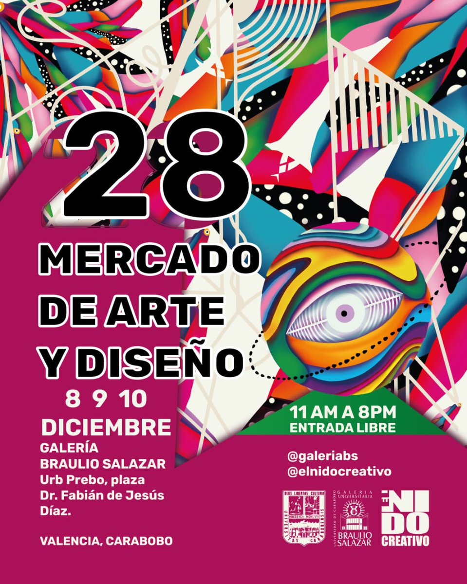 Gran noticia! 🎉✨ Vuelve el Mercado de Arte y Diseño los días 8, 9 y 10 de diciembre. En nuestra casa la Galería Universitaria Braulio Salazar <a href="/GaleriaBS/">Gal. Braulio Salazar</a> 🔥

Para +Info de participación manda directo o déjanos tu correo en los comentarios 👍🏼