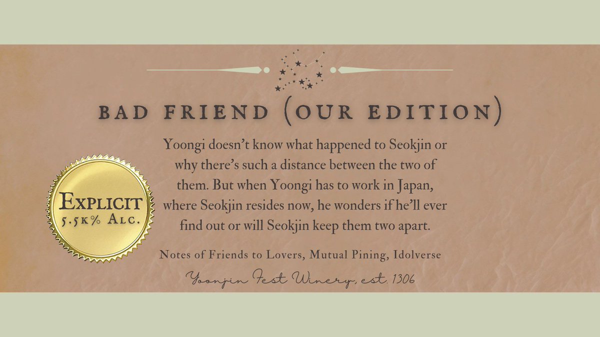 💋bad friend (our edition)💋
✍️novaseok / <a href="/novaseok_/">nova moving!</a> 
🔗ao3.org/works/49607341