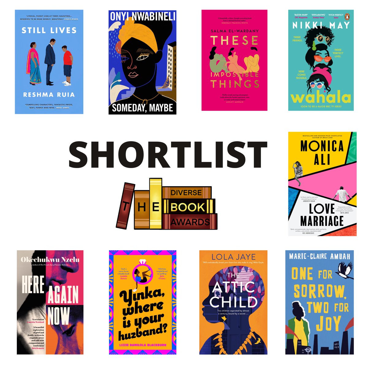 The Diverse Book Awards 2023 Shortlist - Adult. Sponsored by Peters. See the full shortlist (Link in bio) Congratulations to everyone! Do support these fantastic books and the winner will be annouced on October 25th #TheDBAwards #diversebooks