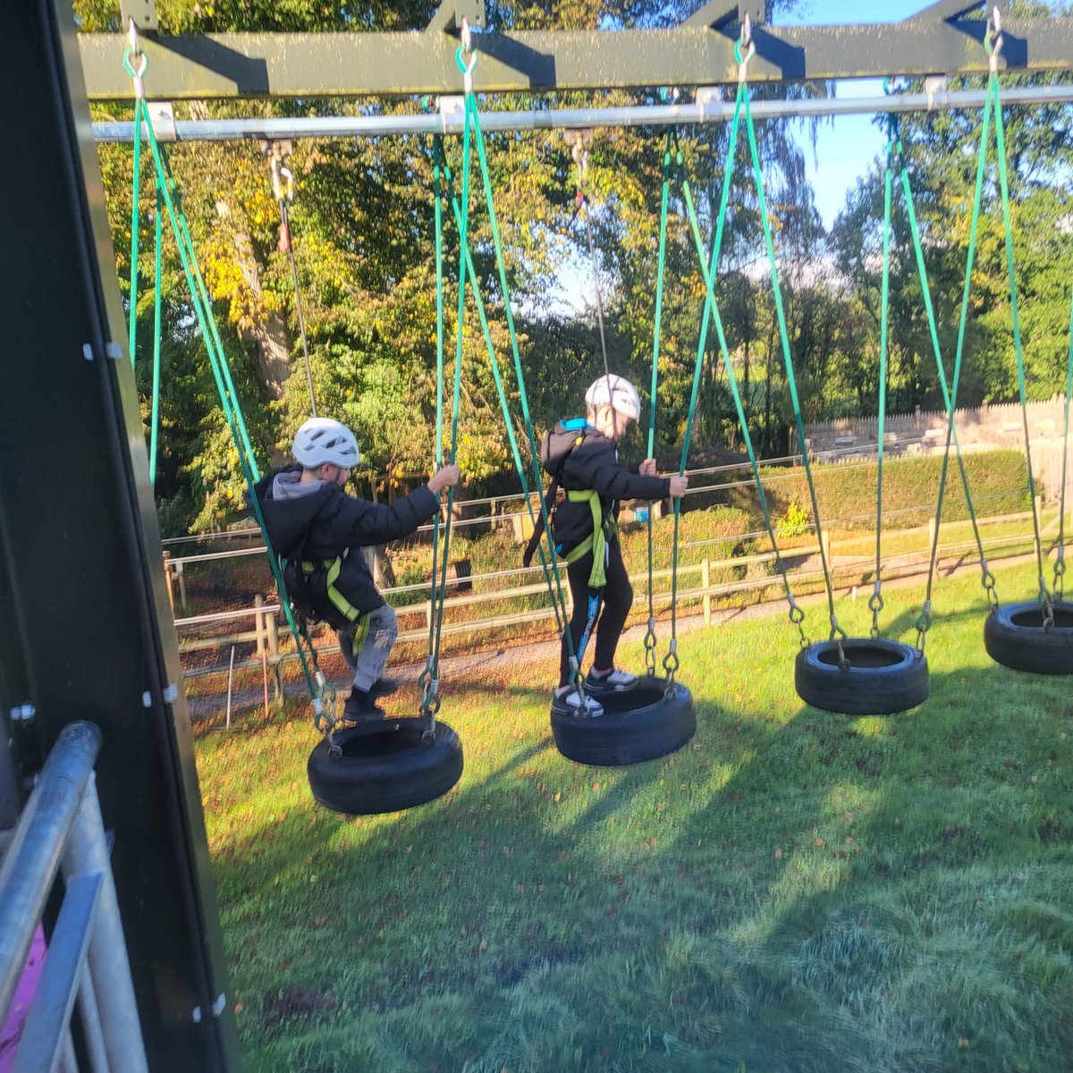 Crag team tackling the high ropes <a href="/RealRobinwood/">Robinwood Activity Centre</a>